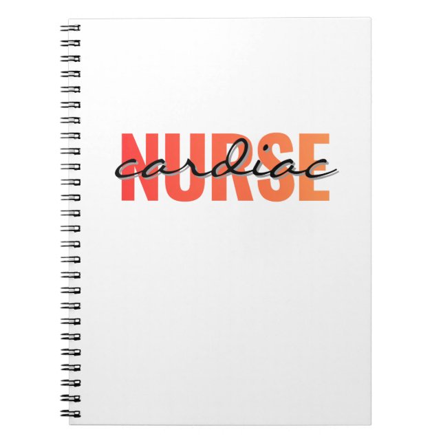 Cardiac Nurse Typography Design Anteckningsbok (Framsidan)