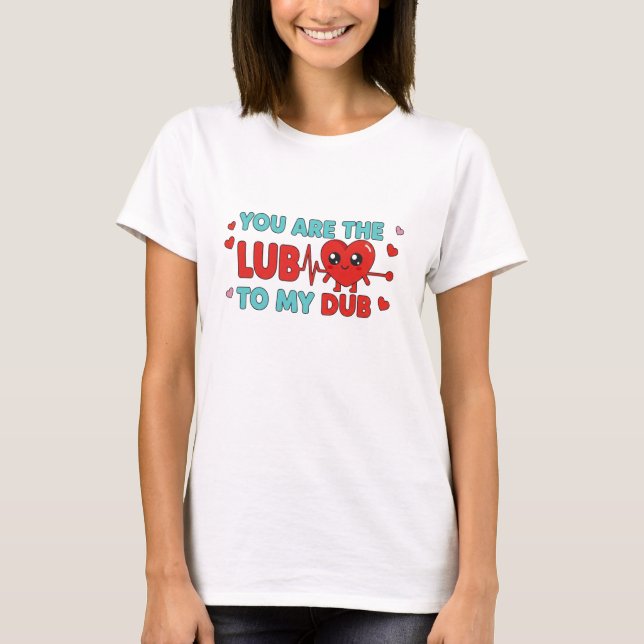 Cardiac Nurse Valentine Design T Shirt (Framsida)