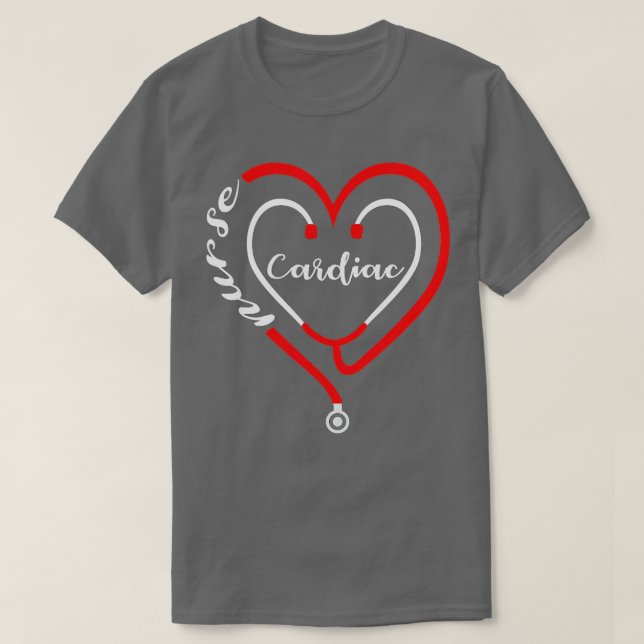 Cardiac Nurse Valentines Day Stethoscope Heart RN  T Shirt (Design framsida)