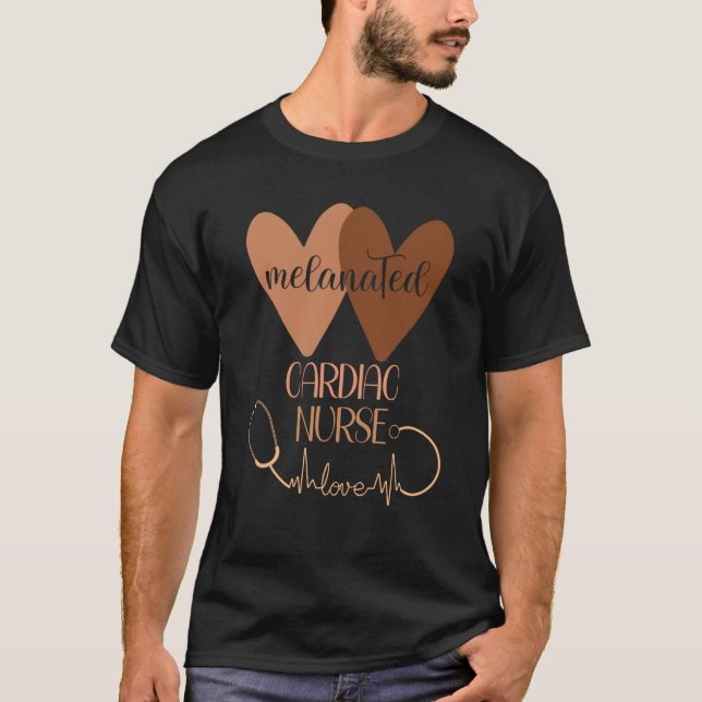Cardiac Nurse Week Melanated Woman Black History N T Shirt (Framsida)
