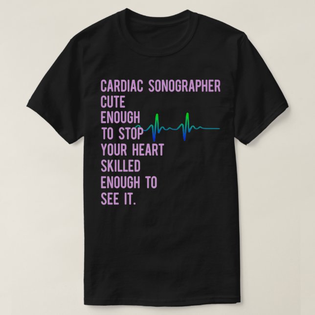 Cardiac Sonographer Echo Tech Educates RDCS Premiu T Shirt (Design framsida)
