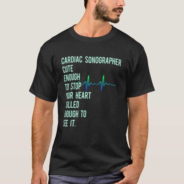 Cardiac Sonographer Echo Tech utbildar Rdcs T Shirt (Framsida)
