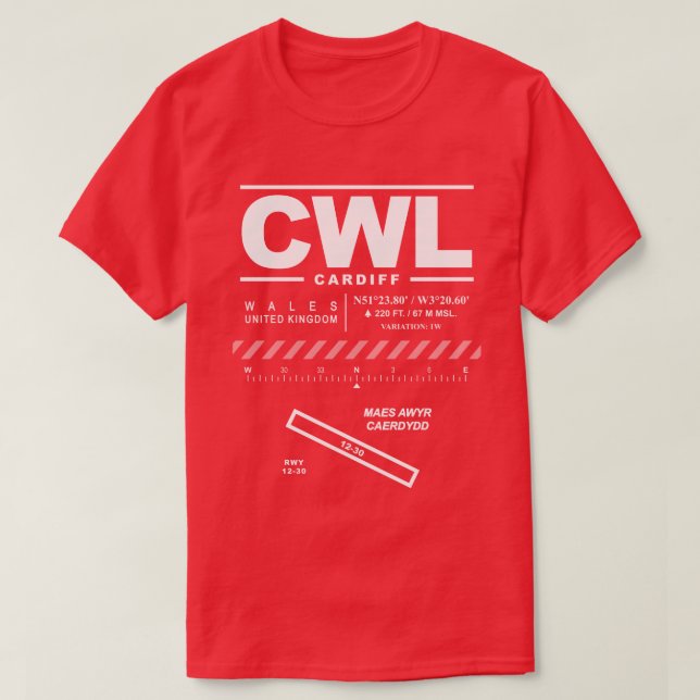 Cardiff Airport CWL T-Shirt (Design framsida)
