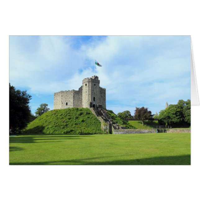 Cardiff Castle Behålla II Hälsningskort (Framsidan Horizontal)