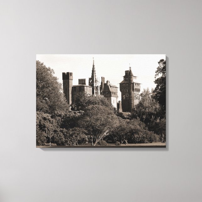 Cardiff Castle II - Sepia Canvastryck (Framsida)