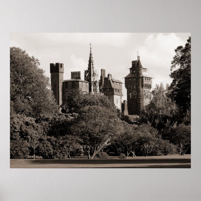 Cardiff Castle II - Sepia Poster (Framsidan)