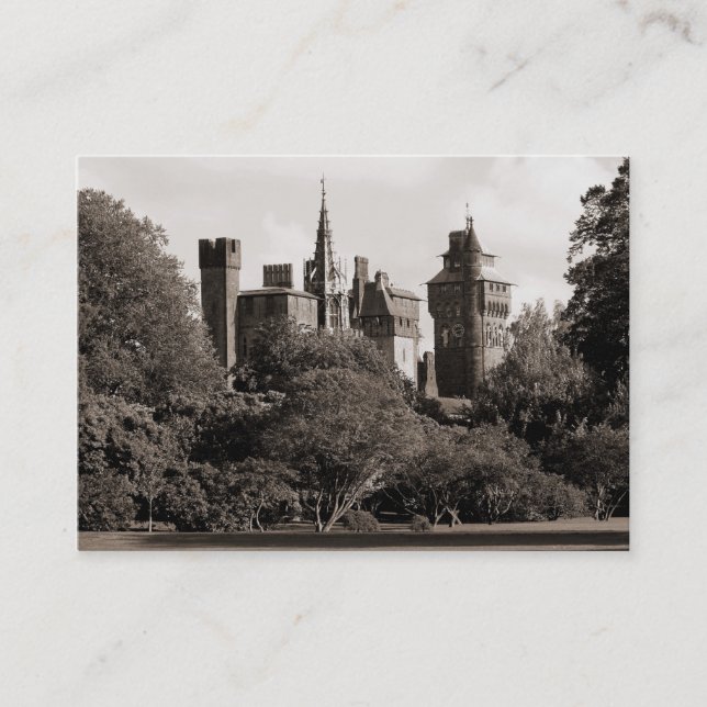Cardiff Castle II - Sepia Visitkort (Framsida)