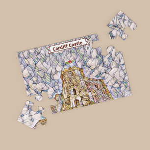 Cardiff Castle Mosaic Image, Wales, UK Puzzle Pussel
