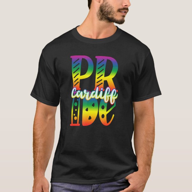 Cardiff Gay pride i Block Brev T Shirt (Framsida)