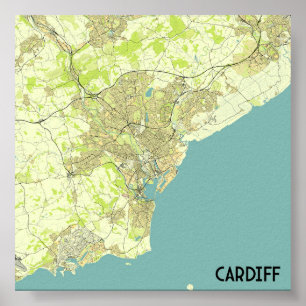 Cardiff karta poster