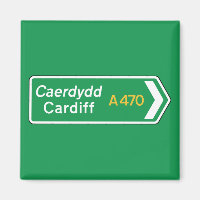 Cardiff, UK Road Sign