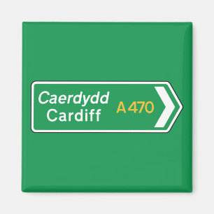 Cardiff UK-vägmärke Magnet