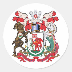 Cardiff vapensköld runt klistermärke