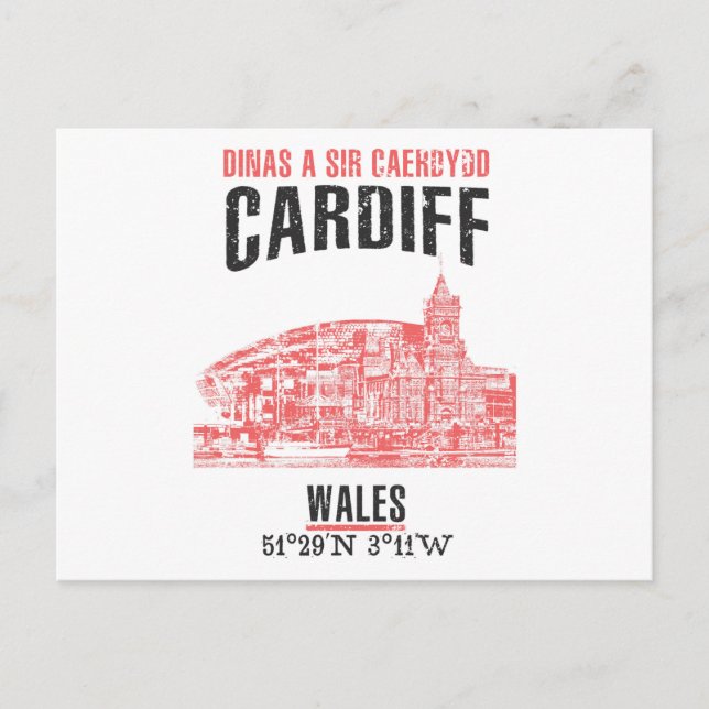 Cardiff Vykort (Framsida)