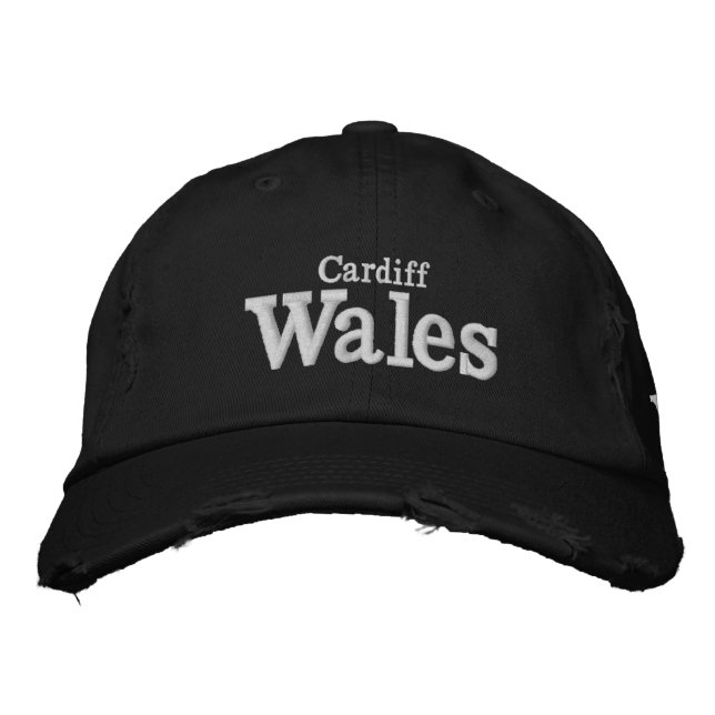 Cardiff, Wales Embroiderade Hat Broderad Keps (Framsida)