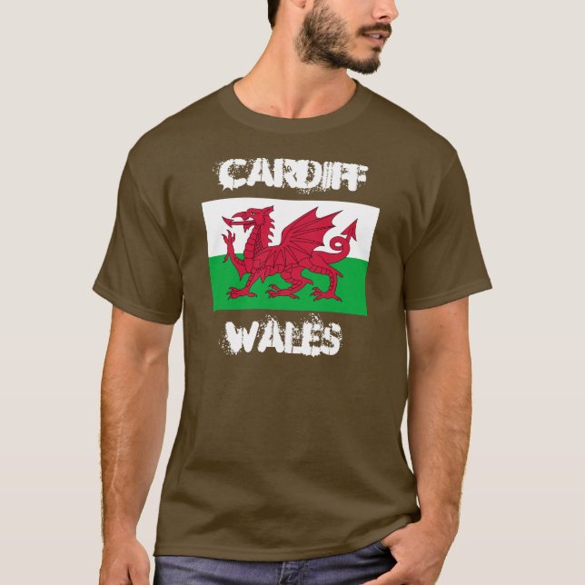Cardiff, Wales huvudstad (Caerdydd) T-shirt (Framsida)