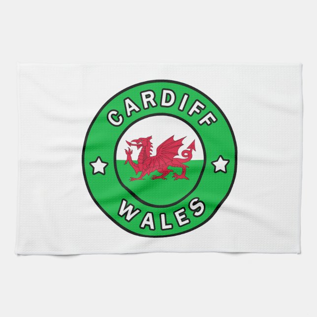 Cardiff Wales Kökshandduk (Horisontell)