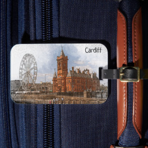 Cardiff Wales UK Vintage resor Bagagebricka