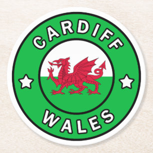 Cardiff Wales Underlägg Papper Rund