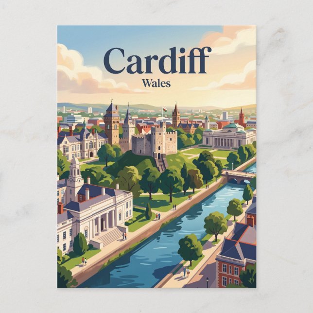 Cardiff, Wales Vykort (Framsida)