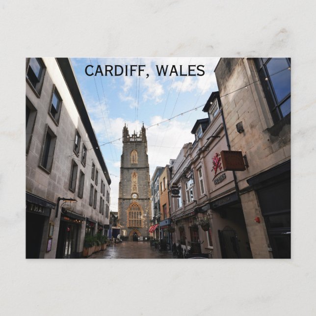Cardiff Wales Welsh Travel Photo Vykort (Framsida)