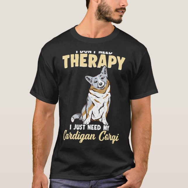 Cardigan Corgi Humor T Shirt (Framsida)