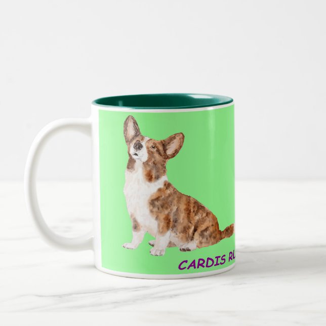 Cardigan corgi  Två-Tonad mugg (Vänster)