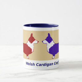 Cardigan Corgis Red och Blue Mugg