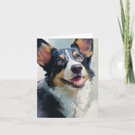Cardigan Welsh corgi akvarell Kort