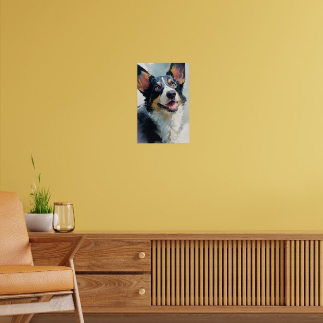 Cardigan Welsh corgi akvarell Poster (Vardagsrum 2)