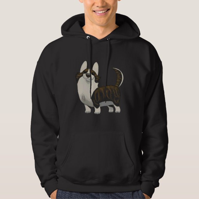 Cardigan Welsh Corgi Brindle Hoodie (Framsida)