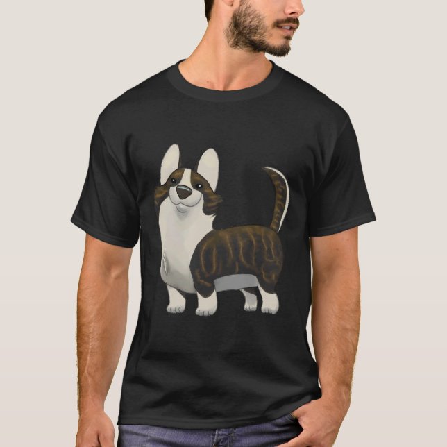 Cardigan Welsh Corgi Brindle   T Shirt (Framsida)