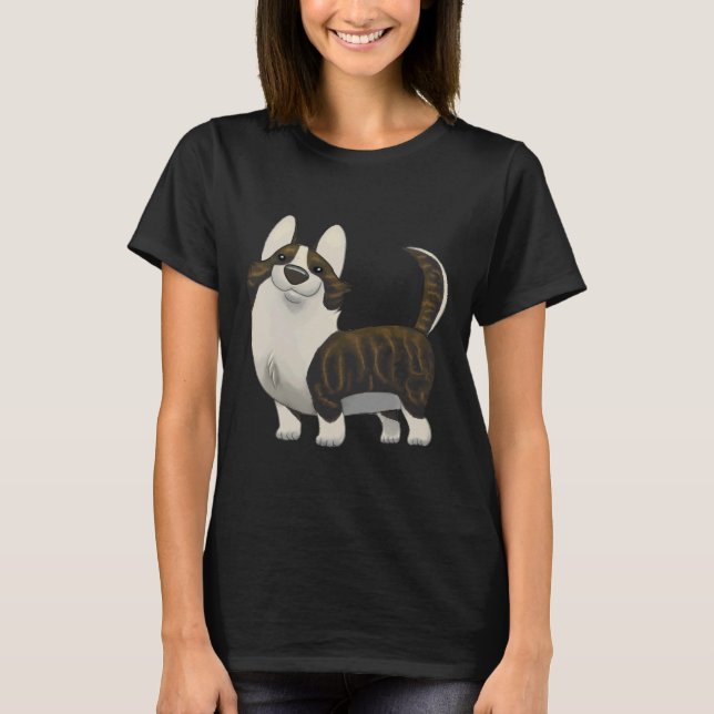 Cardigan Welsh Corgi Brindle T Shirt (Framsida)