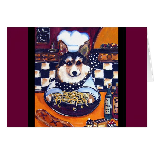 Cardigan Welsh Corgi Chef Hälsningskort (Framsidan Horizontal)