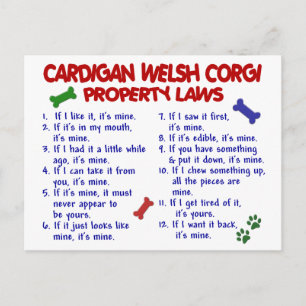 CARDIGAN WELSH CORGI Egendom Laws 2 Vykort