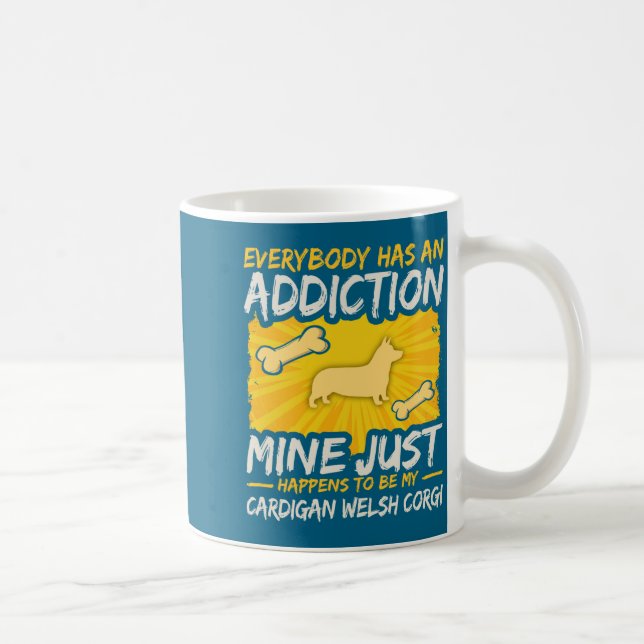 Cardigan Welsh Corgi Funny Dog Addiction  Kaffemugg (Höger)