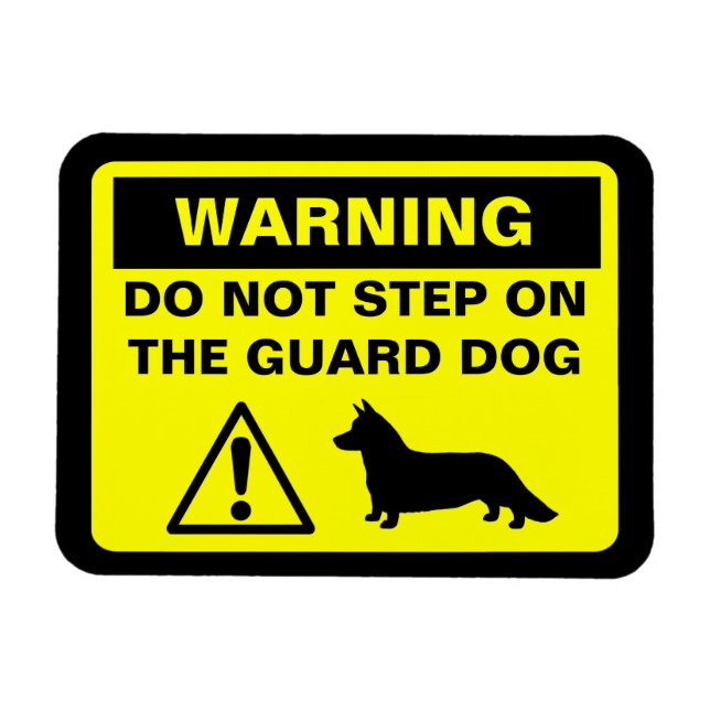 Cardigan Welsh Corgi Guard Hund Warning Magnet (Horisontell)