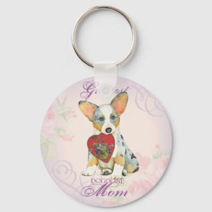 Cardigan Welsh Corgi Heart Mamma Nyckelring