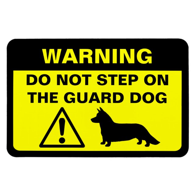 Cardigan Welsh Corgi Humous Guard Hund Warning Magnet (Horisontell)
