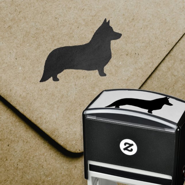 Cardigan Welsh Corgi Hund aveln Silhouette Självfärgande Stämpel (Skapare uppladdad)