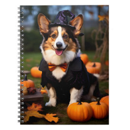 Cardigan Welsh Corgi Hund i Halloween fest Anteckningsbok