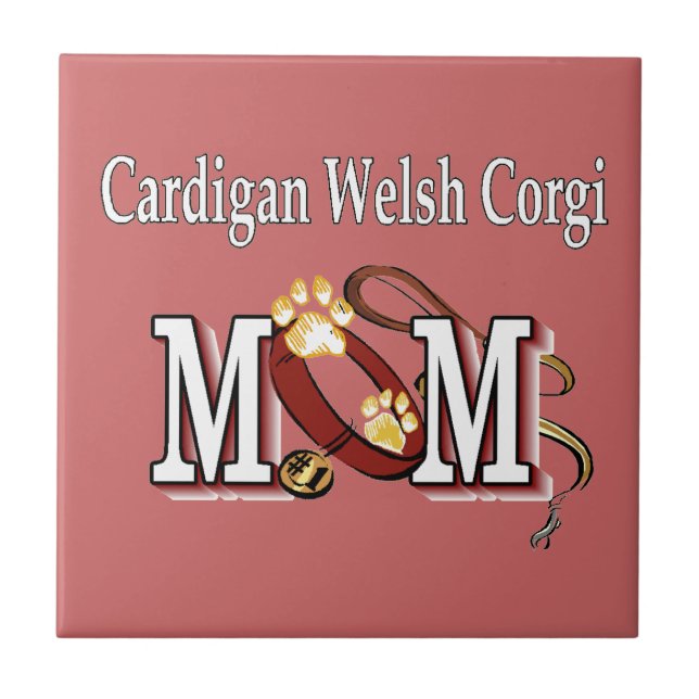 Cardigan Welsh Corgi Hund MAMMA Kakelplatta (Framsidan)