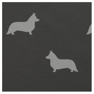 Cardigan Welsh Corgi Hund Silhouettes Mönster Tyg