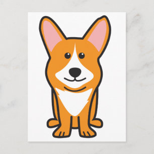 Cardigan Welsh Corgi Hund Tecknad Vykort