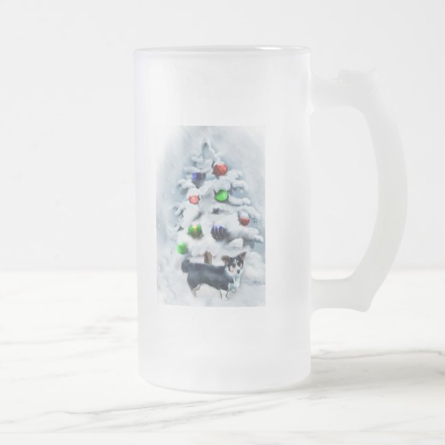 Cardigan Welsh Corgi jul Frostat Ölglas (Höger)