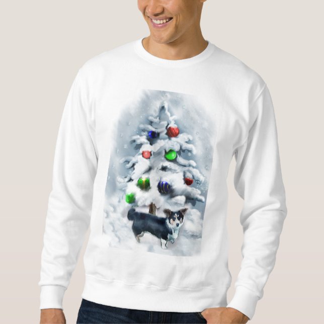 Cardigan Welsh Corgi jul Sweatshirt (Framsida)