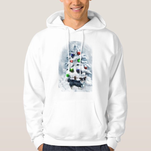 Cardigan Welsh Corgi jul Sweatshirt Med Luva (Framsida)