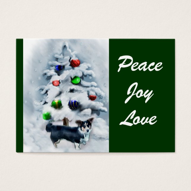 Cardigan Welsh Corgi jul Visitkort (Framsidan)