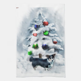 Cardigan Welsh Corgi julgåvor Kökshandduk