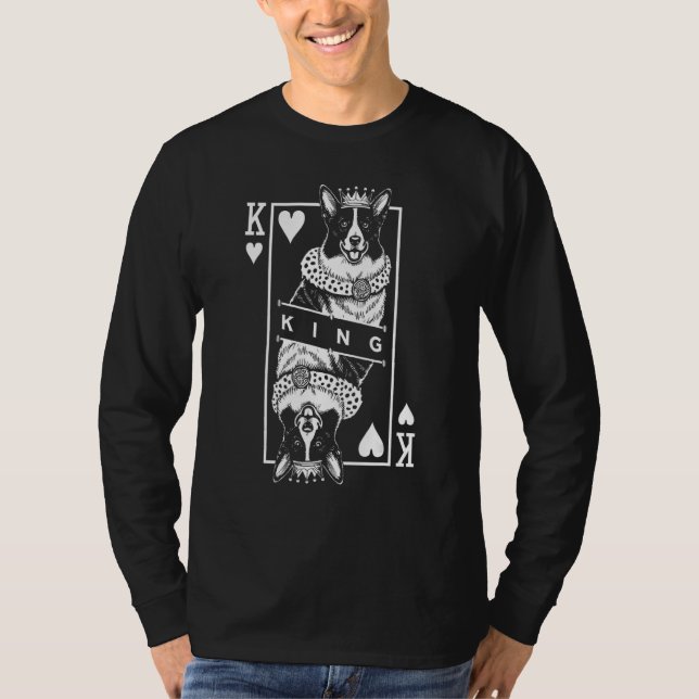 Cardigan Welsh Corgi King Of Hearts Funny Dog Love T Shirt (Framsida)